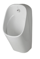 ACRO COMPACT - Urinal with rear water supply with diffuser valve with integrated IR sys- tem (power supply by 4x 1,5V batteries included). Includes fixings 100295658 and siphon 100295683. For brick walls installation.