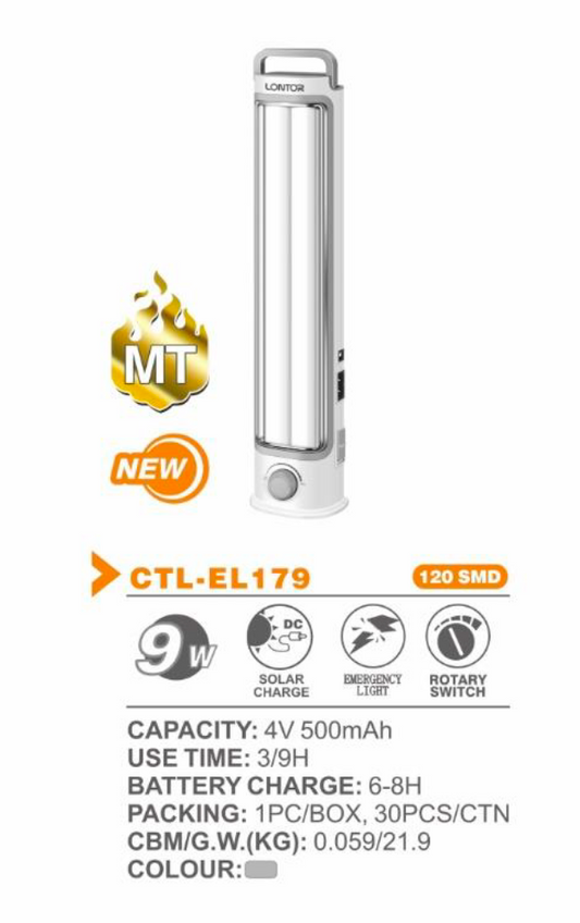 9W Rechargeable LED Emergency Light - Lontor