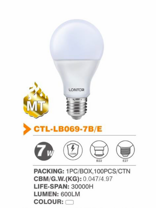 7W Longlife LED Lightbulb - Lontor