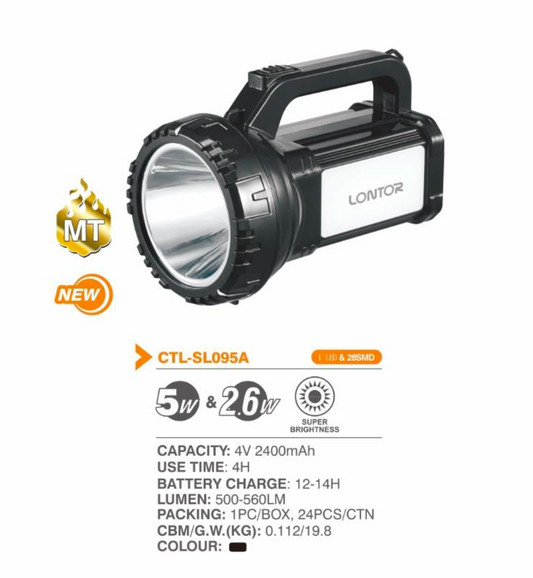 5W & 2.6W Rechargeable LED Searchlight