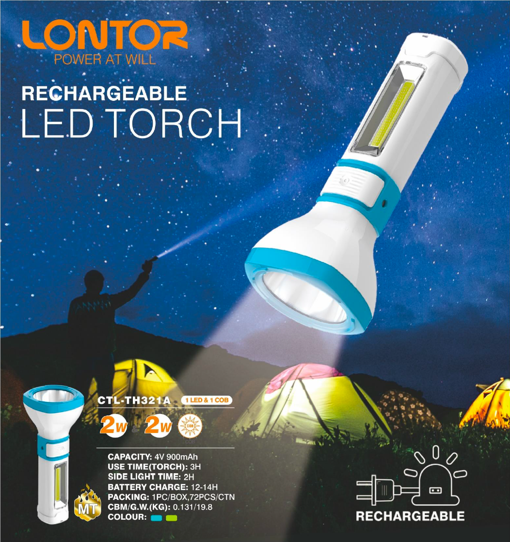 2W Rechargeable LED Torch - Lontor