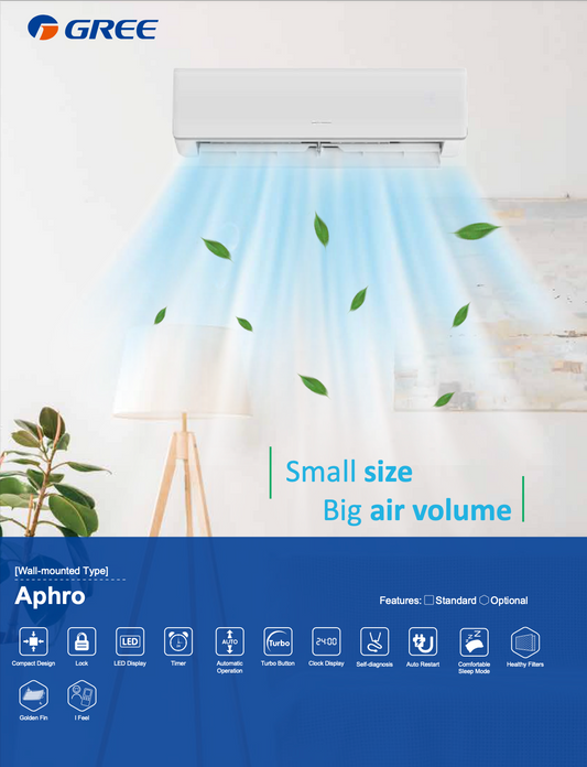 1.5HP APHRO (INDOOR & OUTDOOR) - Gree Wall Mounted