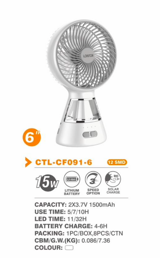 6" 3 Speed Desk Fan